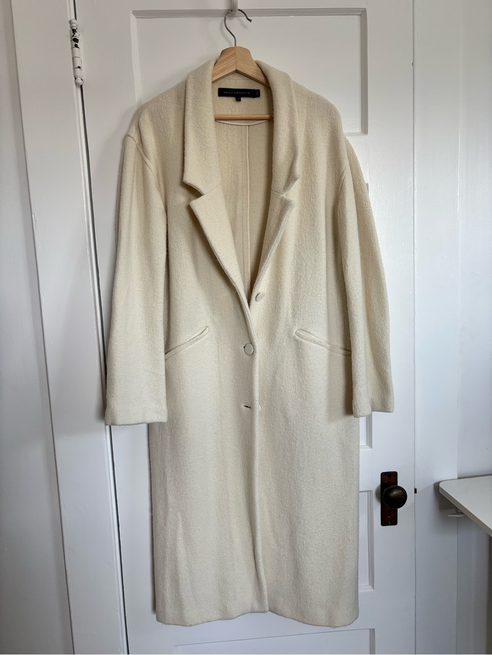 Sally Lapointe - Single-breasted Dropped Collar Coat In White - size M